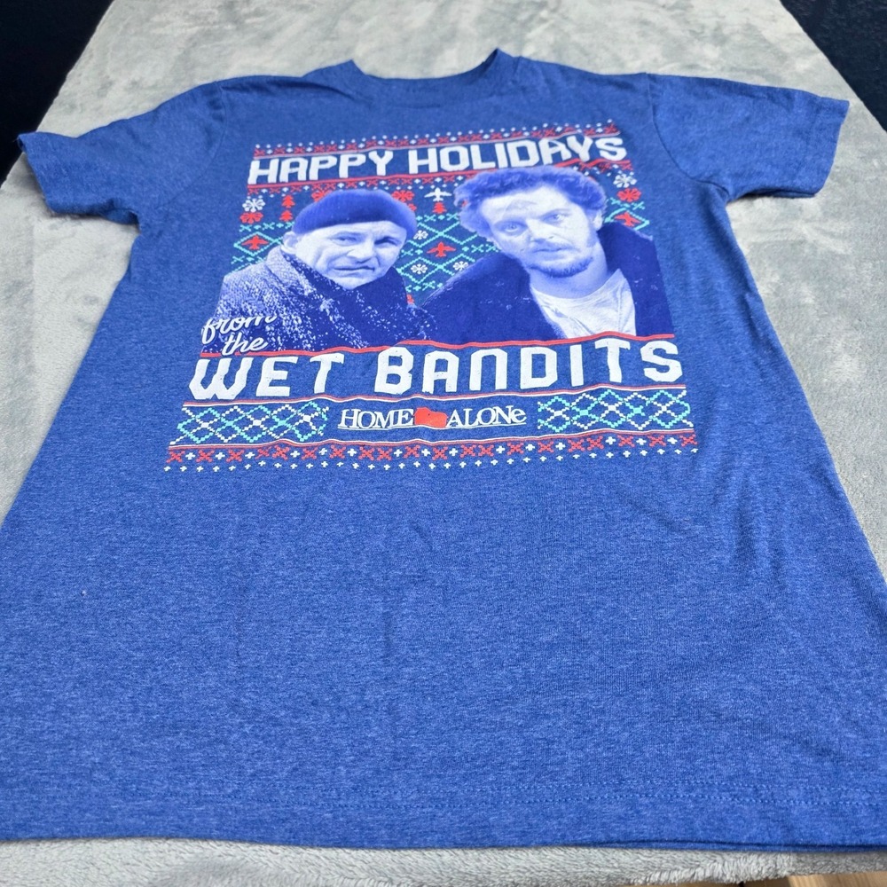 Home Alone Wet Bandits Shirt Adult Sz SM Happy Holidays Christmas 90s Harry Marv